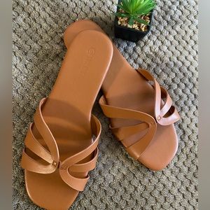 Brown Slip On Sandals